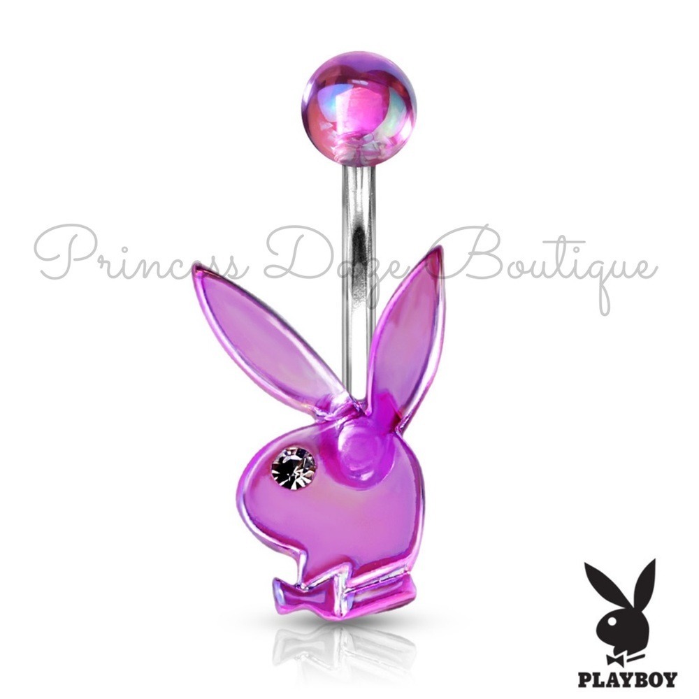 Purple Playboy Bunny‎ Belly Button Ring
